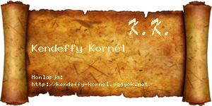 Kendeffy Kornél névjegykártya