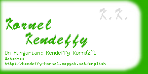 kornel kendeffy business card